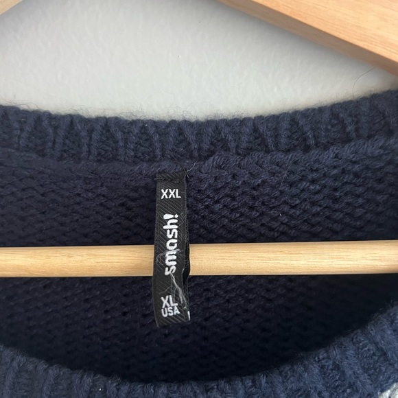 Women’s Smash XXL Stitch Chunky Knit colorblock yellow and navy and grey - Picture 4 of 9